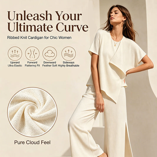 👗Women's Asymmetric Top & Slit Wide-Leg Pants Set– Elegant Statement Co-ord ✨