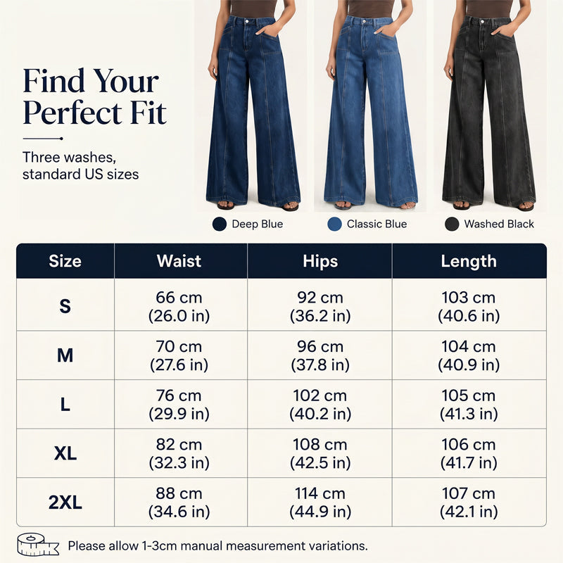 👖 Damen High-Waist Wide-Leg Jeans – Schmeichelhafte Vintage-Passform aus Denim ✨