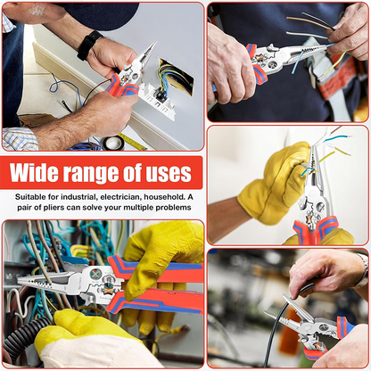🔧8-in-1 Electrician Wire Stripper with Voltage Tester– Heavy Duty Wire Stripper⚡