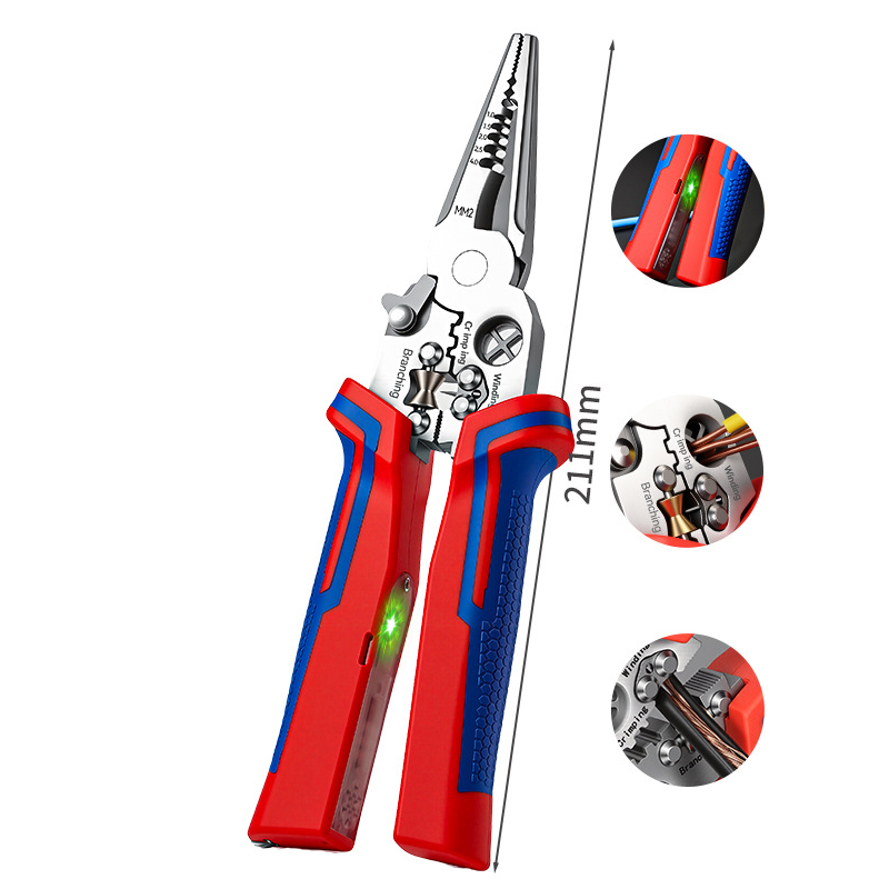 🔧8-in-1 Electrician Wire Stripper with Voltage Tester– Heavy Duty Wire Stripper⚡