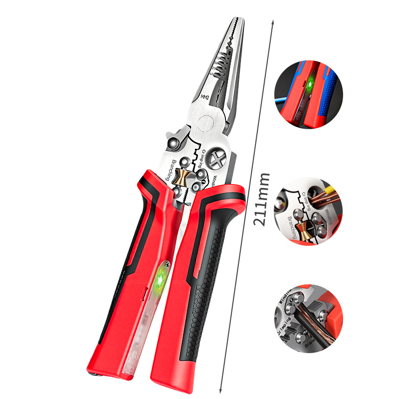 🔧8-in-1 Electrician Wire Stripper with Voltage Tester– Heavy Duty Wire Stripper⚡