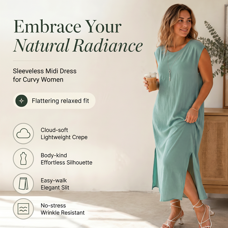 ⌛Limited-time offer👗Women's Summer Sleeveless Side Slit Dress– Flowy Holiday Dress☀️
