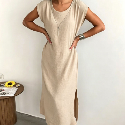 ⌛Limited-time offer👗Women's Summer Sleeveless Side Slit Dress– Flowy Holiday Dress☀️
