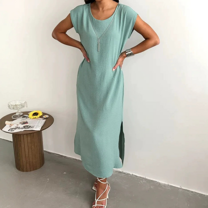 ⌛Limited-time offer👗Women's Summer Sleeveless Side Slit Dress– Flowy Holiday Dress☀️