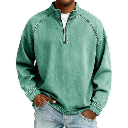 👕Men's Vintage-Wash Half-Zip Pullover– Casual Street Style Sweatshirt ✨