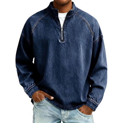 👕Men's Vintage-Wash Half-Zip Pullover– Casual Street Style Sweatshirt ✨