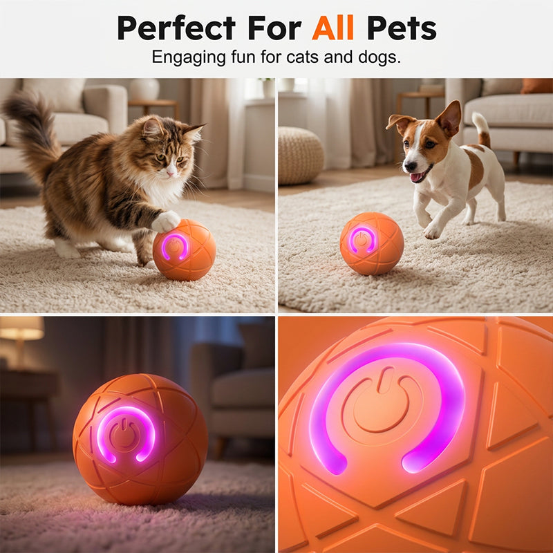 🐾 AUTO-BOUNCING SMART PET BALL WITH REMOTE CONTROL— 3 Interactive Modes | Chew-Resistant E-TPU | USB-C Rechargeable 🎾