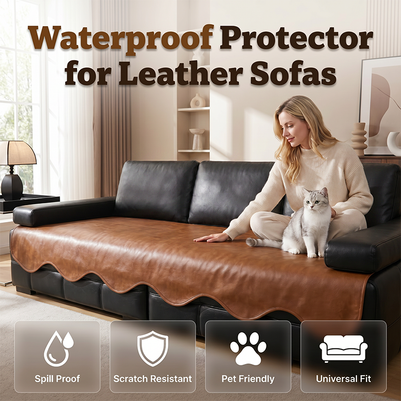 🛋️Waterproof Faux Leather Sofa Seat Cover – Anti-Scratch Non-Slip Couch Guard ✨