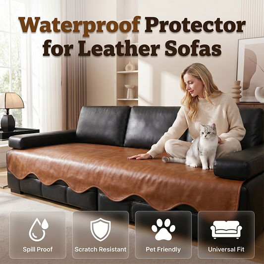 🛋️Waterproof Faux Leather Sofa Seat Cover – Anti-Scratch Non-Slip Couch Guard ✨