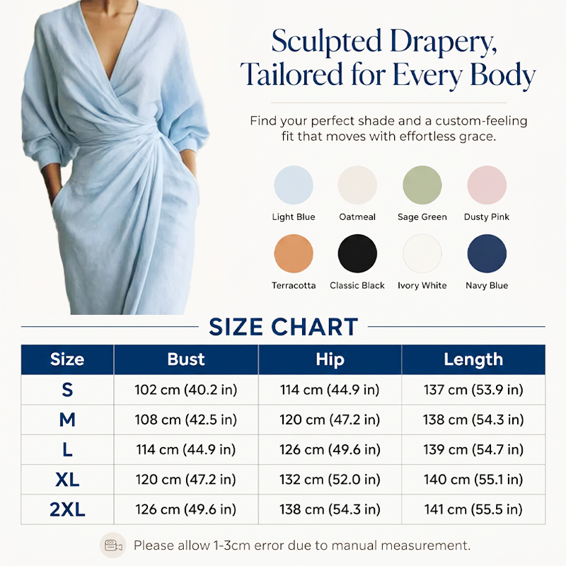 ⌛Befristetes 52 % Angebot – Elegantes V-Ausschnitt Wickel-Maxikleid für Damen👗✨