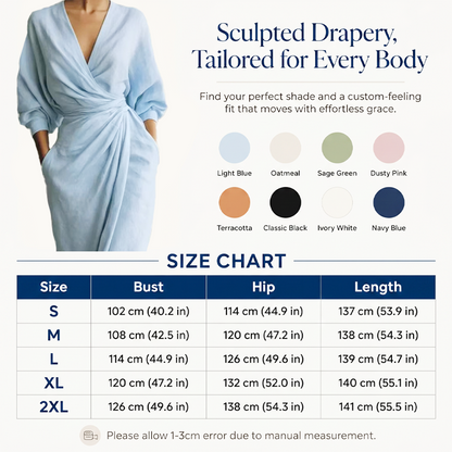 ⌛Befristetes 52 % Angebot – Elegantes V-Ausschnitt Wickel-Maxikleid für Damen👗✨