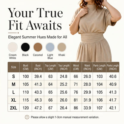 👗 Damen Kurzarm Rollkragen Overall mit weitem Bein – Elegantes All-in-One Outfit ✨