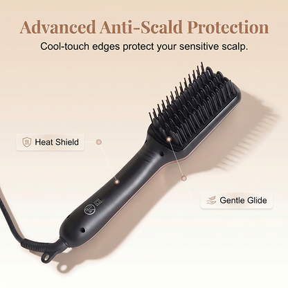 💇‍♀️Negative Ion 2-in-1 Hair Straightener Brush– Frizz-Free Fast Styling Hair Tool ✨