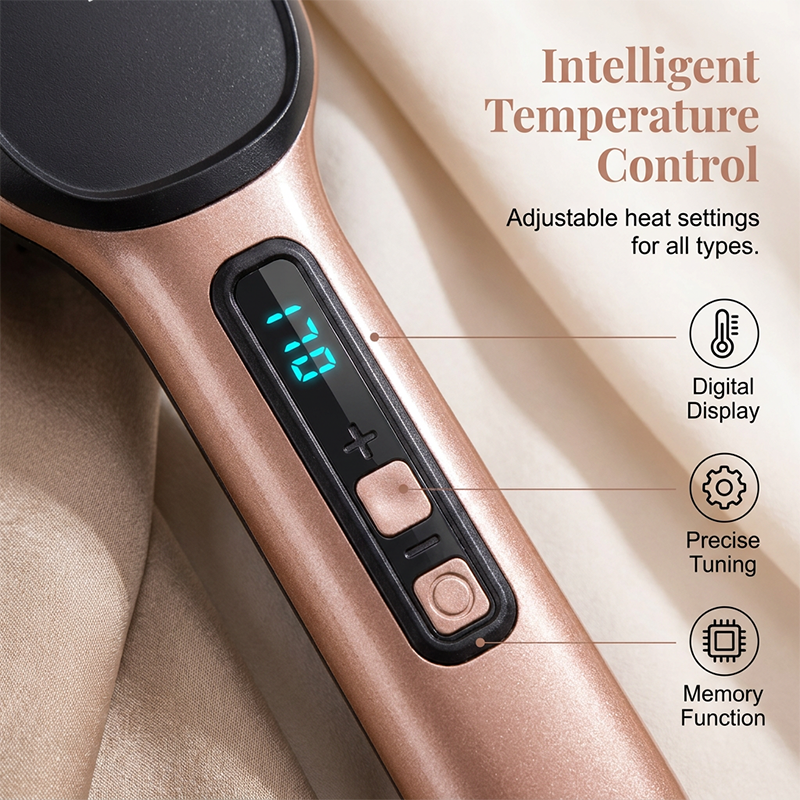 💇‍♀️Negative Ion 2-in-1 Hair Straightener Brush– Frizz-Free Fast Styling Hair Tool ✨