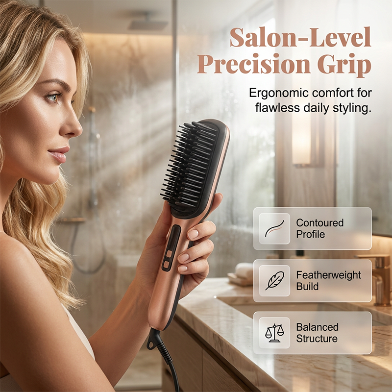 💇‍♀️Negative Ion 2-in-1 Hair Straightener Brush– Frizz-Free Fast Styling Hair Tool ✨