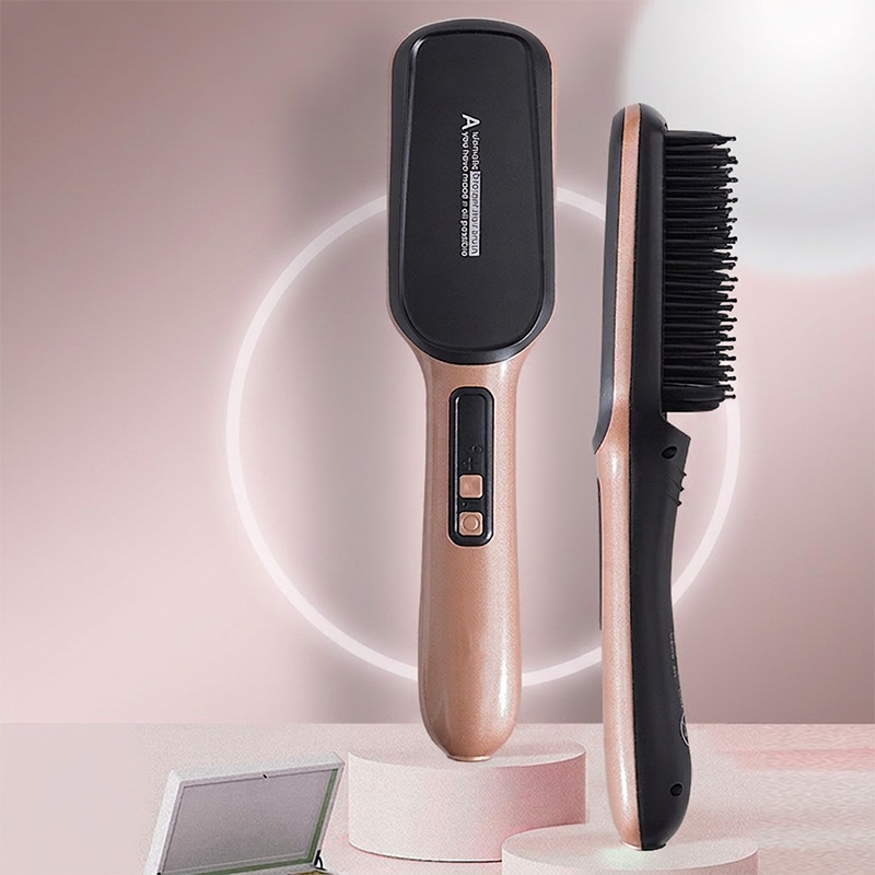 💇‍♀️Negative Ion 2-in-1 Hair Straightener Brush– Frizz-Free Fast Styling Hair Tool ✨
