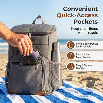 ⌛Limited-time offer-Leakproof Insulated Thermal Picnic Backpack– Leak-Proof Thermal Lunch & Drinks Backpack ❄️