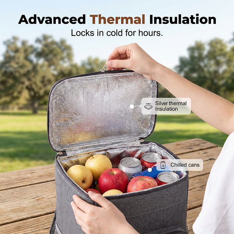 ⌛Limited-time offer-Leakproof Insulated Thermal Picnic Backpack– Leak-Proof Thermal Lunch & Drinks Backpack ❄️
