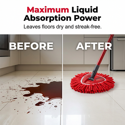 🧹🧼 Chenille Spin Mop Head Replacement – Ultra-Absorbent Microfiber Refill Pads | Wet & Dry Use | Machine Washable | Fits Most Spin Mops ✨