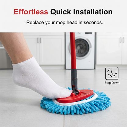 🧹🧼 Chenille Spin Mop Head Replacement – Ultra-Absorbent Microfiber Refill Pads | Wet & Dry Use | Machine Washable | Fits Most Spin Mops ✨