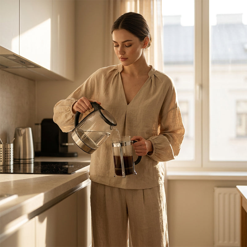 👗Women's Casual V-Neck Top & Pants Set– Minimalist Top & Pocket Trousers ✨ Effortless Chic Outfit