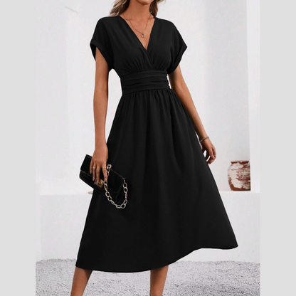 👗✨Damen-Kleid mit V-Ausschnitt, tailliert – vom Brunch bis zum Ausgehen 🔥