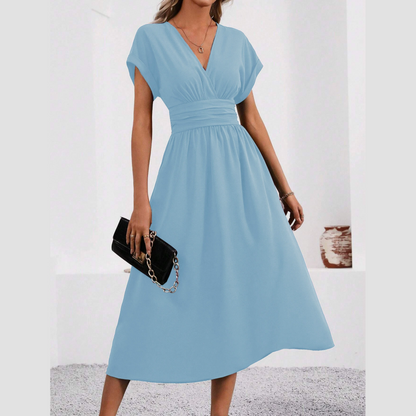 👗✨Damen-Kleid mit V-Ausschnitt, tailliert – vom Brunch bis zum Ausgehen 🔥