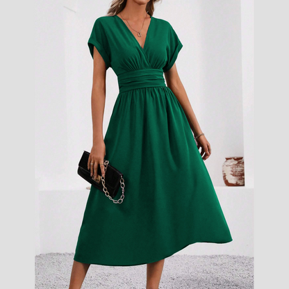 👗✨Damen-Kleid mit V-Ausschnitt, tailliert – vom Brunch bis zum Ausgehen 🔥