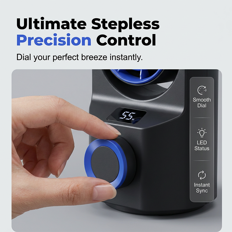 🌬️Dual-Head Desktop Tower Fan 100-Speed Stepless - Powerful Airflow for Home & Office❄️