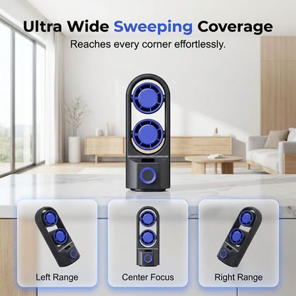 🌬️Dual-Head Desktop Tower Fan 100-Speed Stepless - Powerful Airflow for Home & Office❄️