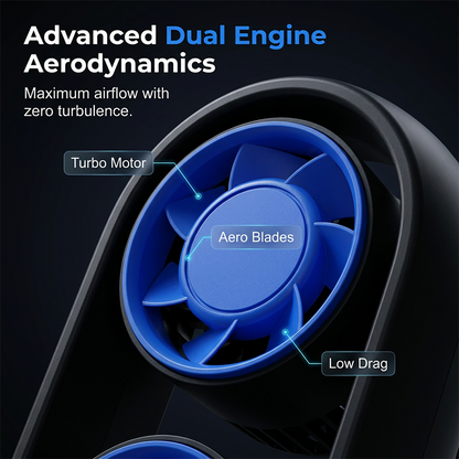 🌬️Dual-Head Desktop Tower Fan 100-Speed Stepless - Powerful Airflow for Home & Office❄️