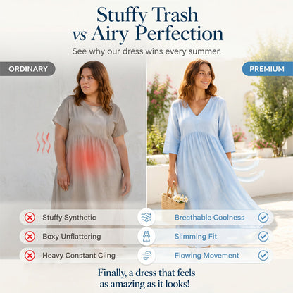 👗Women's V-Neck 3/4 Sleeve Maxi Dress – Elegant Flowy Long Dress ✨