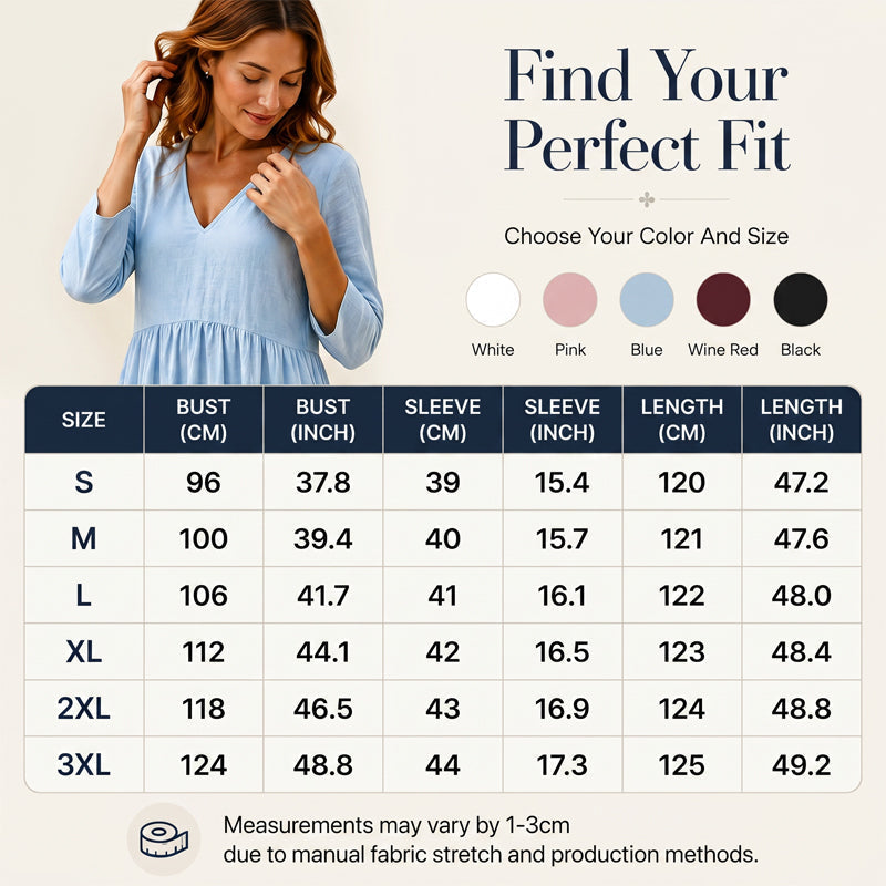 👗Women's V-Neck 3/4 Sleeve Maxi Dress – Elegant Flowy Long Dress ✨
