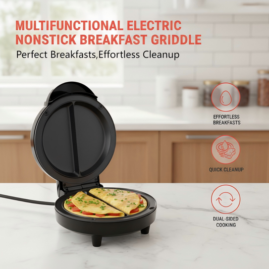 🍳 50% OFF NOW! 🔥 Multifunctional Electric Nonstick Breakfast Griddle – Nonstick surface, even heating & versatile cooking – Perfect for pancakes, eggs & full breakfasts 🥞