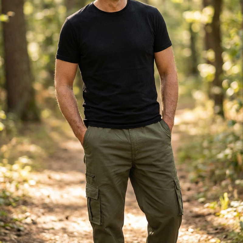 👖 50% OFF NOW! 🧵 Men's Multi-Pocket Relaxed Fit Cargo Pants – Durable & breathable – Perfect for work, hiking or everyday wear – practical and comfortable 🌿✨