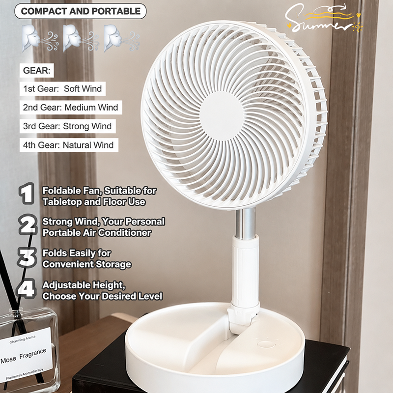 🌬️❄️Portable Multifunctional Telescopic Floor Fan - Stay Cool Anywhere✨