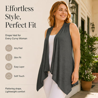 👗✨Women's Casual Sleeveless Draped Cardigan– Chic Summer Cover Up 🔥