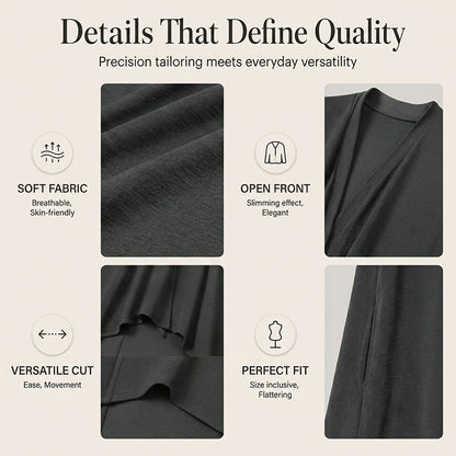 👗✨Women's Casual Sleeveless Draped Cardigan– Chic Summer Cover Up 🔥
