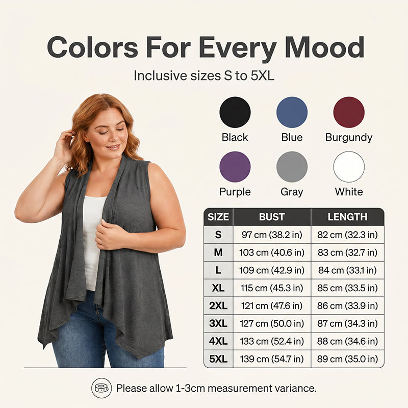 👗✨Women's Casual Sleeveless Draped Cardigan– Chic Summer Cover Up 🔥
