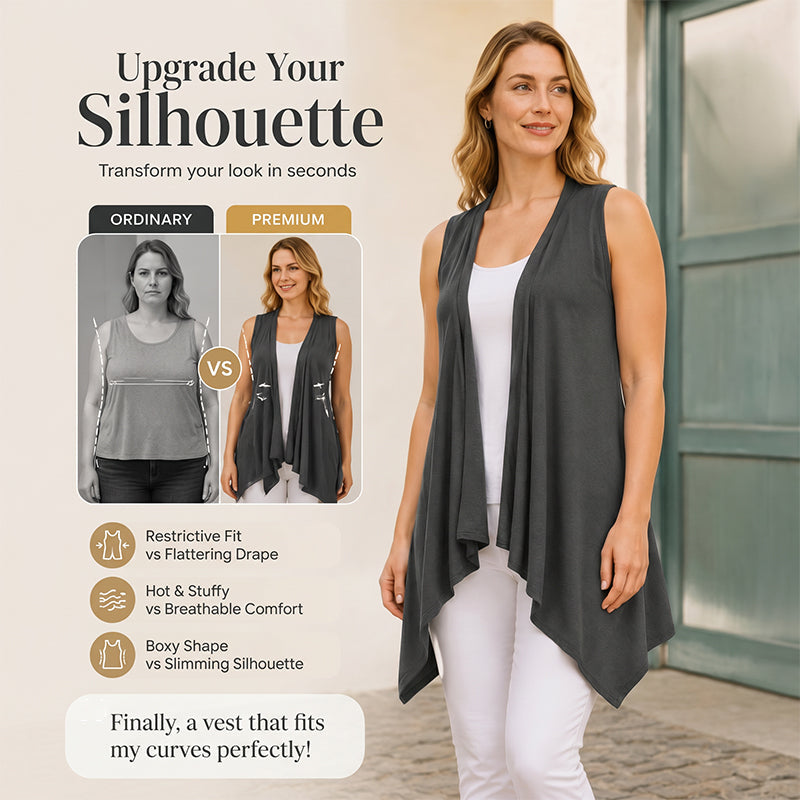 👗✨Women's Casual Sleeveless Draped Cardigan– Chic Summer Cover Up 🔥