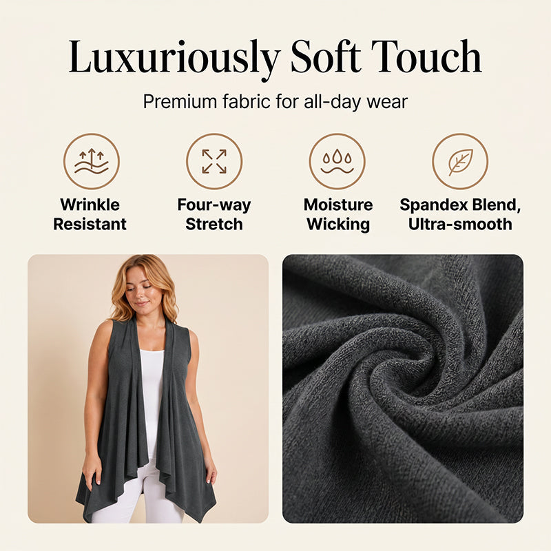 👗✨Women's Casual Sleeveless Draped Cardigan– Chic Summer Cover Up 🔥