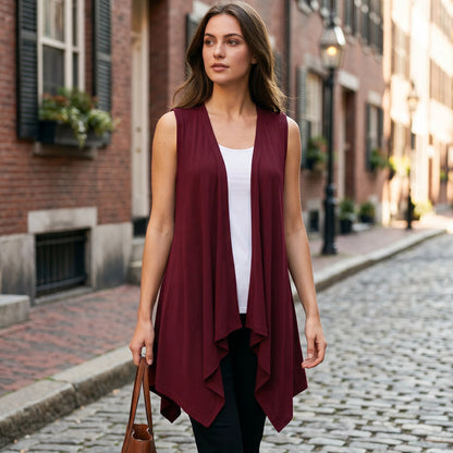 👗✨Women's Casual Sleeveless Draped Cardigan– Chic Summer Cover Up 🔥