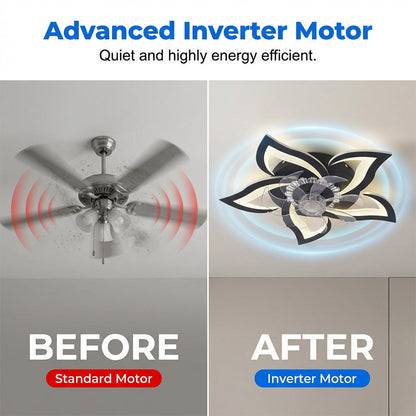 🌬️✨Modern Flower-Shaped Ceiling Fan with Light – Quiet & Remote Controlled 🔥💡