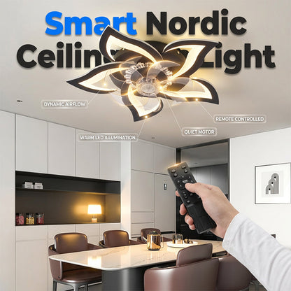 🌬️✨Modern Flower-Shaped Ceiling Fan with Light – Quiet & Remote Controlled 🔥💡