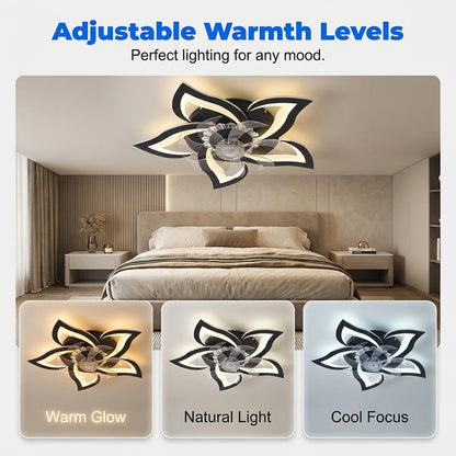 🌬️✨Modern Flower-Shaped Ceiling Fan with Light – Quiet & Remote Controlled 🔥💡