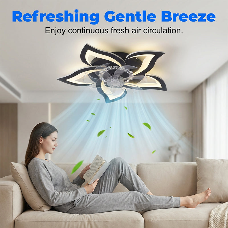 🌬️✨Modern Flower-Shaped Ceiling Fan with Light – Quiet & Remote Controlled 🔥💡