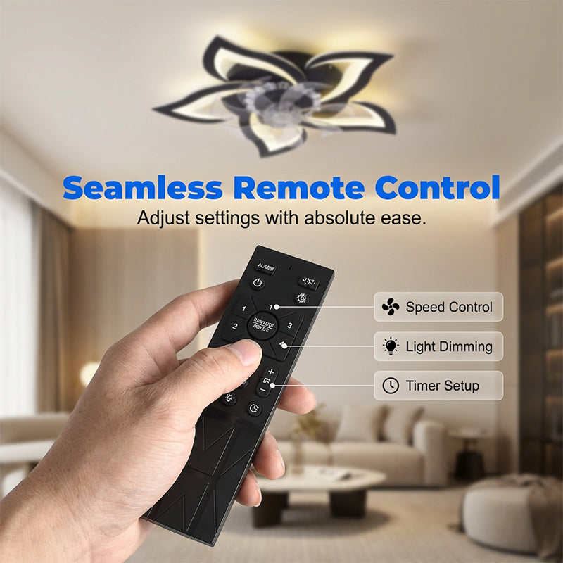 🌬️✨Modern Flower-Shaped Ceiling Fan with Light – Quiet & Remote Controlled 🔥💡