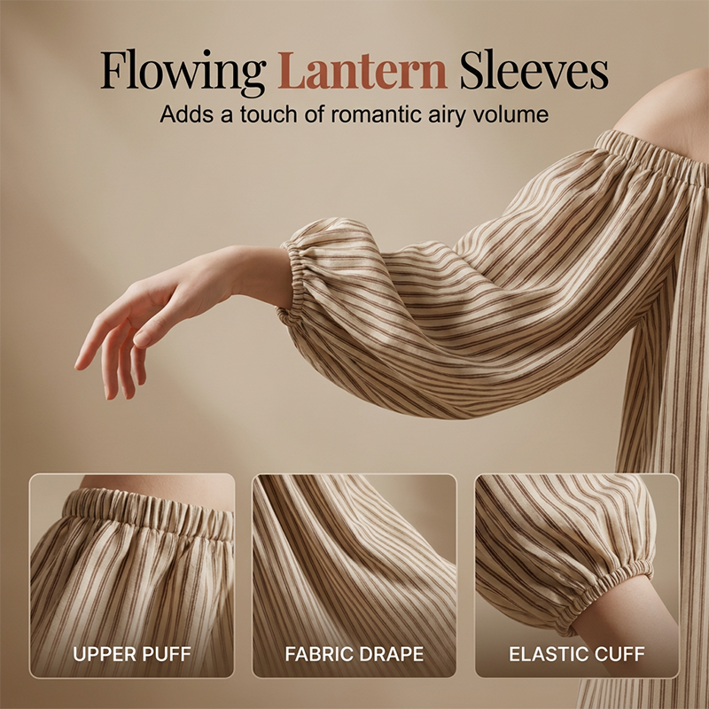 👗 NUR FÜR KURZE ZEIT 50 % RABATT! ✨ Damen Off-Shoulder Maxikleid – Laternenärmel, lockere Passform, Seitentaschen 🌸
