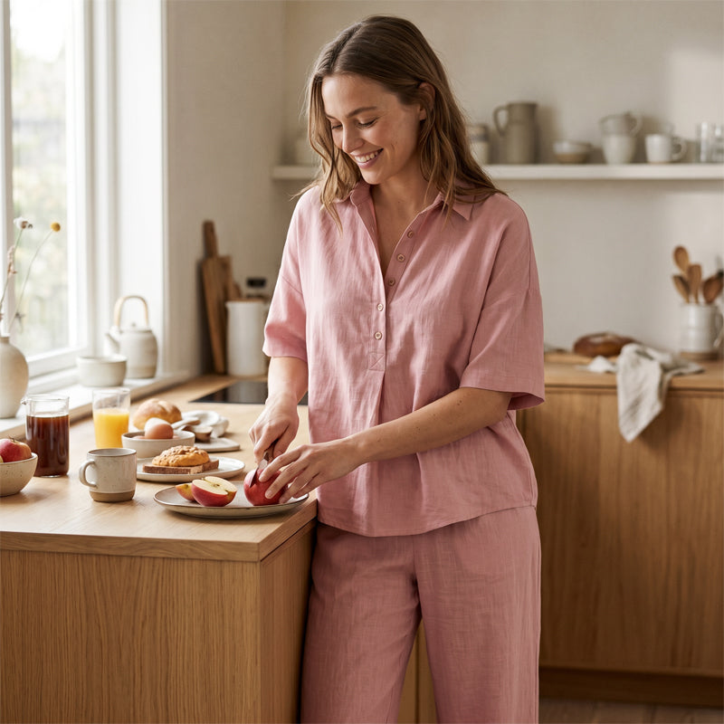 👗Damen-Set mit Hemdoberteil und weitem Bein – Schickes zweiteiliges Outfit ✨