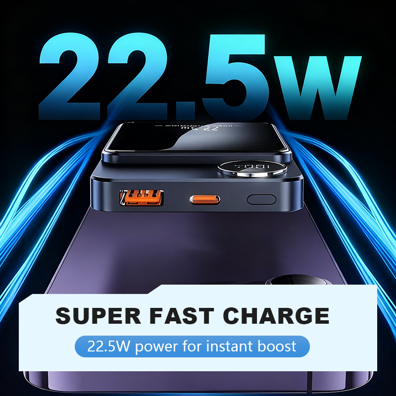 ⚡📱22.5W Power Bank – Magnetic, Slim, Charges 3 Devices At Once– Power Up Anywhere, Anytime✨